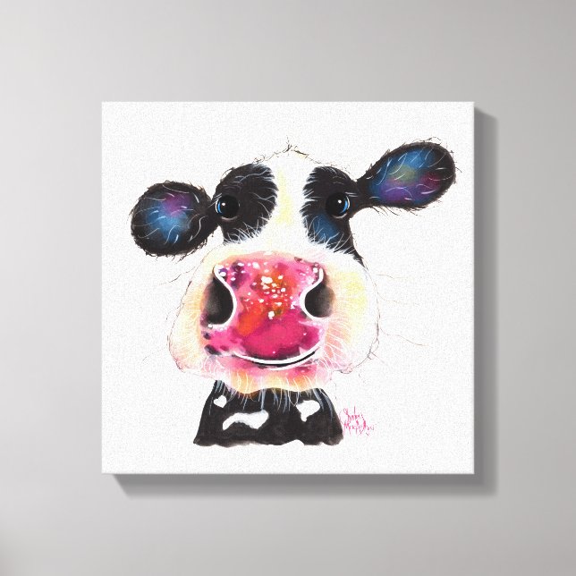 NoSeY CoW ' BuBBLeS ' von SHiRLeY MacARTHuR Leinwanddruck (Vorderseite)