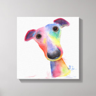 Nosey Dog 'Hank' Hippet / Greyhound Canvas Print Leinwanddruck