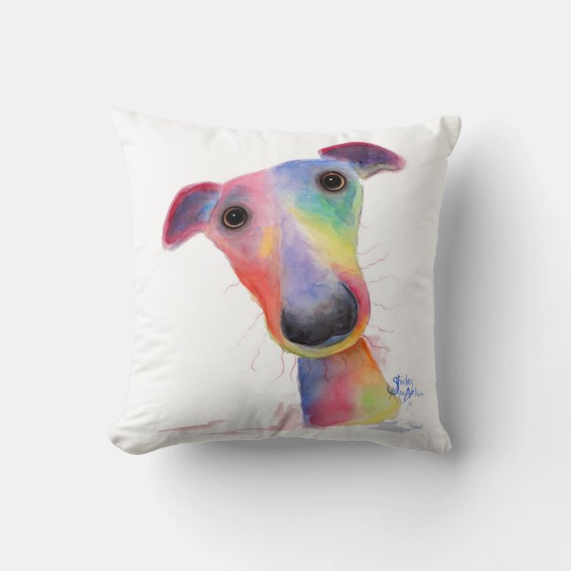 Nosey Dog 'Hank' Whippet / Greyhound Cushion Kissen (Vorderseite)