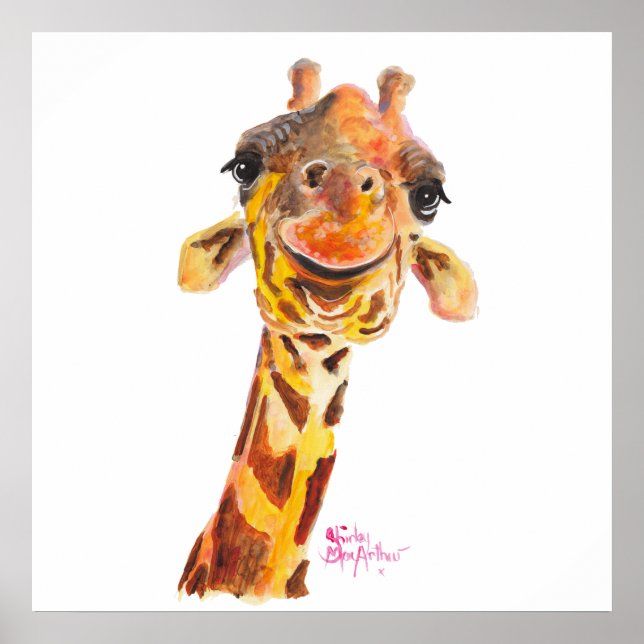 Nosey Giraffe ' Jo ' von Shirley MacArthur Poster (Vorne)