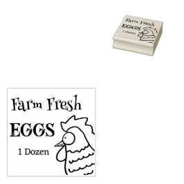 Nosey Rooster Farm Fresh Egs Gummistempel