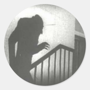 Nosferatu Crawling Treppen Runder Aufkleber