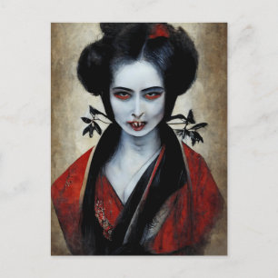 Nosferatu Geisha Portrait eines Vampirs Postkarte