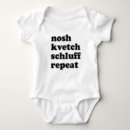Nosh Kvetch Schluff Repeat Unisex Yiddish Baby Strampler