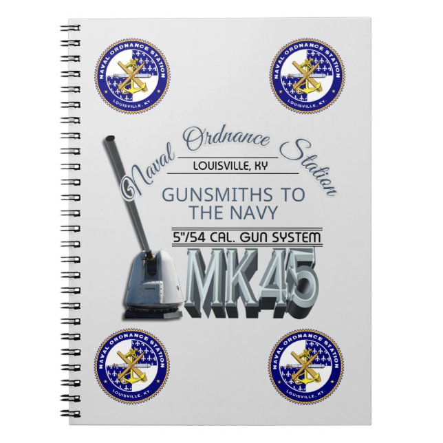 NOSL Mk45 Gun Spiral Notebook Notizblock (Vorderseite)