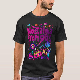 Nostalgia From 90's Cool 90's Outfit Illustration  T-Shirt