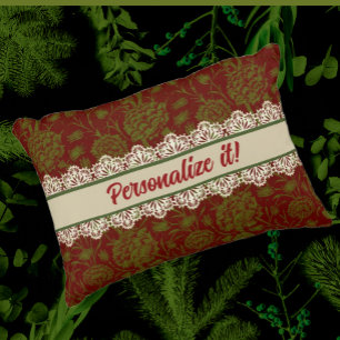 Nostalgic Classic William Morris Red Holiday Dekokissen