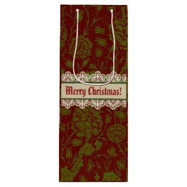 Nostalgic Classic William Morris Red Holiday Geschenktüte Für Weinflaschen