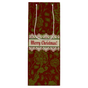Nostalgic Classic William Morris Red Holiday Geschenktüte Für Weinflaschen
