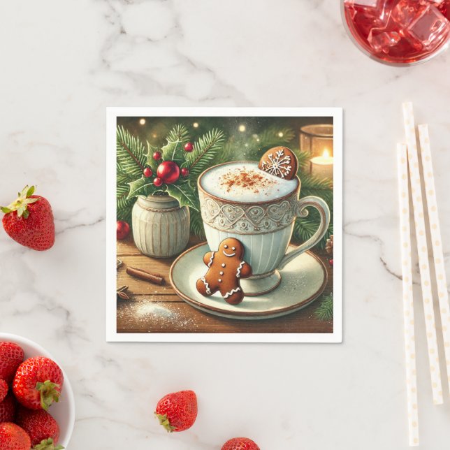Nostalgic Holiday Hot Milk & Gingerbread Découpage Serviette (Beispiel)