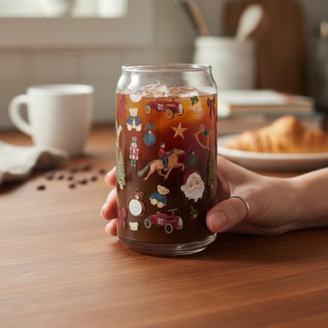 Nostalgic Holiday Toys Watercolor Christmas Design Dosenglas (Von Creator hochgeladen)