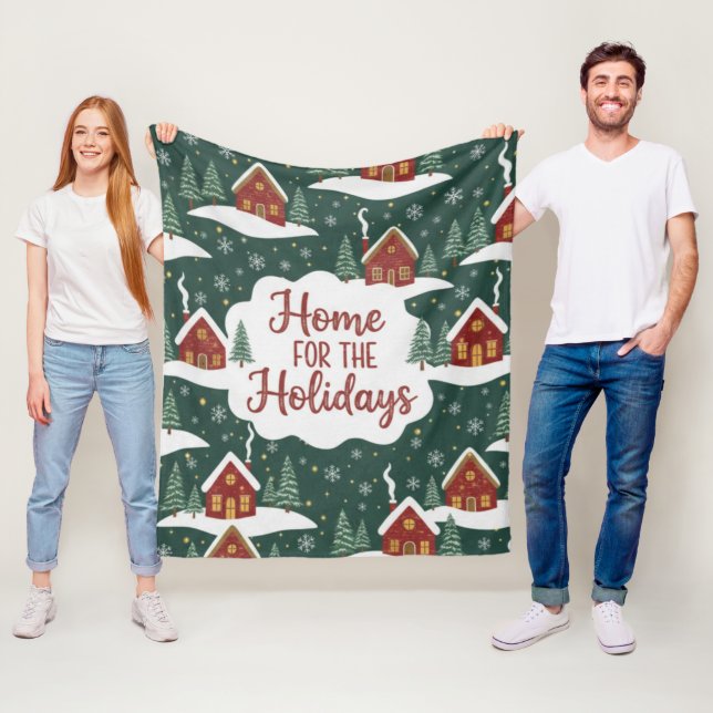 Nostalgic Home for the Holidays Cozy Christmas Fleecedecke (Beispiel)