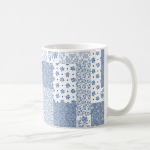 Nostalgic Indigo Imitats Patchwork Kaffeemaschine Kaffeetasse
