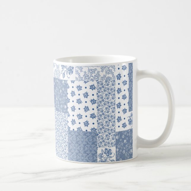 Nostalgic Indigo Imitats Patchwork Kaffeemaschine  Kaffeetasse (Rechts)