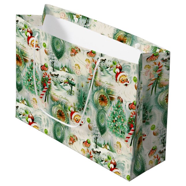 Nostalgic Kitschmas  Große Geschenktüte (Vorderseite Schrägansicht)