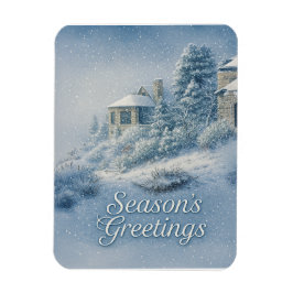 Nostalgic North Rim Lodge Winter Scenery Magnet