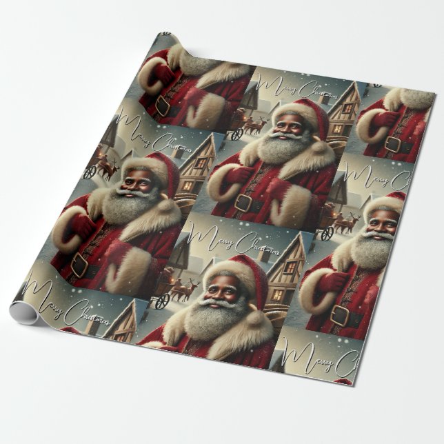 Nostalgic Santa Geschenkpapier (Ungerollt)