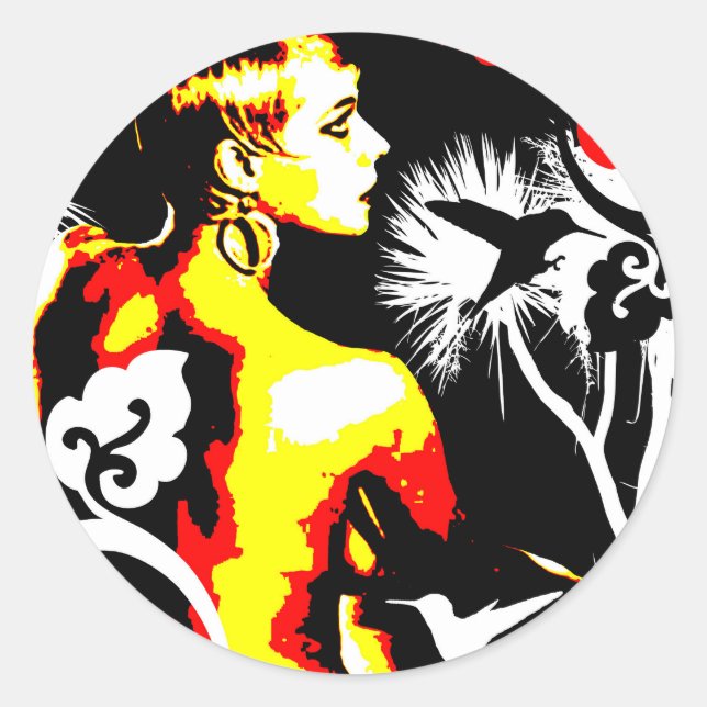 Nostalgic Seduktion - Hummingbird Dance Runder Aufkleber (Vorderseite)