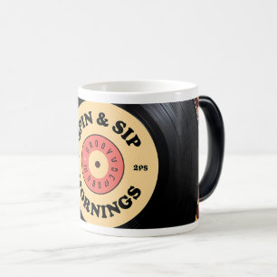 Nostalgic Vinyl Record Design Verwandlungstasse