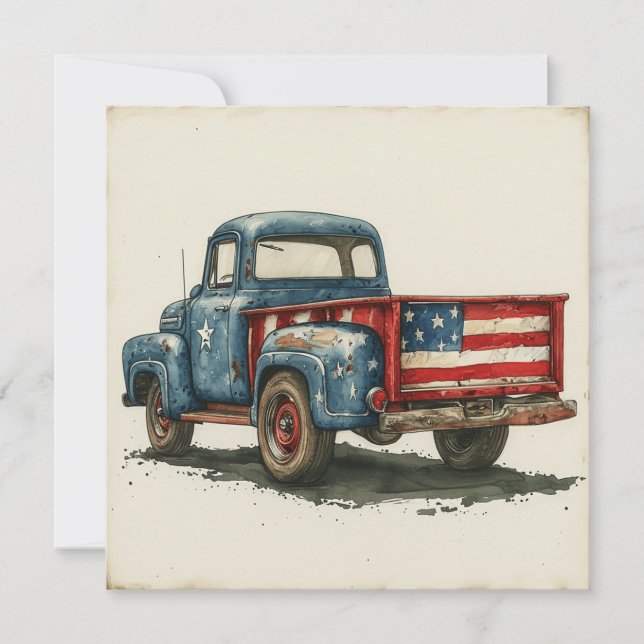 Nostalgie auf Rädern: Vintage Herrlichkeit Feiertagskarte (Vorderseite)