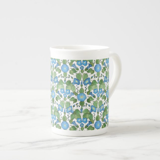 Nostalgie Blue Morning Glory Bone China Tasse (Vorderseite Rechts)