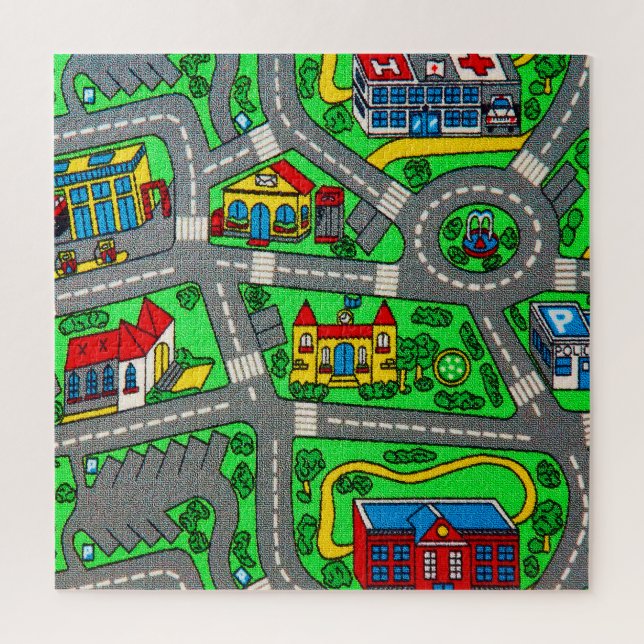 Nostalgie der 90er Jahre, Track Teppich Auto Road  Puzzle (Vertikal)