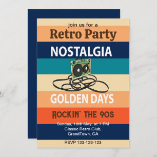 Nostalgie Golden Days Cassette Tape Retro Party Einladung