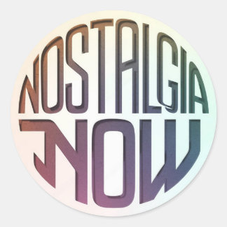 Nostalgie jetzt Logo Runder Aufkleber