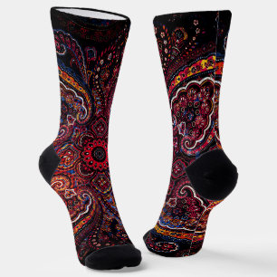 Nostalgie Paisley-Muster Crew Socken