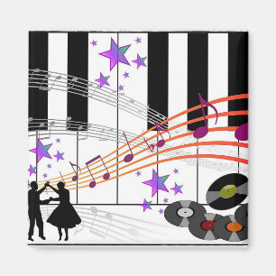 Nostalgie SockHop ... Erinnern Sie sich an die 50e Magnet