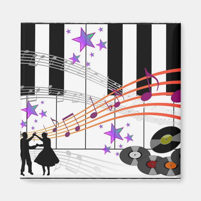 Nostalgie SockHop ... Erinnern Sie sich an die 50e Magnet (Vorne)