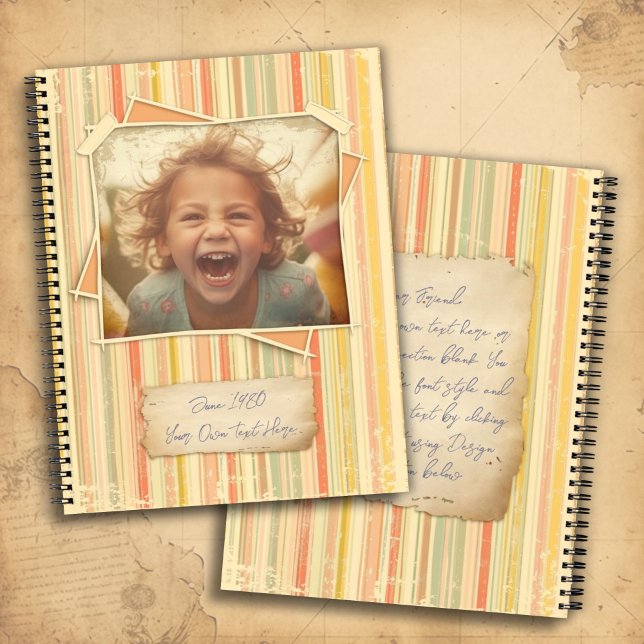Nostalgie. Vintage Vorlage für Grunge-Fotos Notizbuch (Von Creator hochgeladen)
