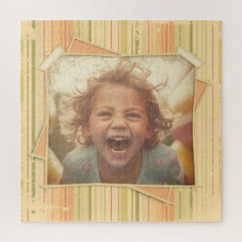 Nostalgie. Vintage Vorlage für Grunge-Fotos Puzzle