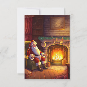 Nostalgie Weihnachtskarte mit dem Weihnachtsmann Einladung