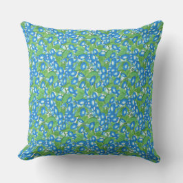 Nostalgisch Blue Morning Glory Throw Kissen, Kisse Kissen