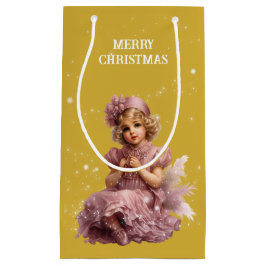 Nostalgisch Frohe Weihnachten in frostrosa Kleine Geschenktüte