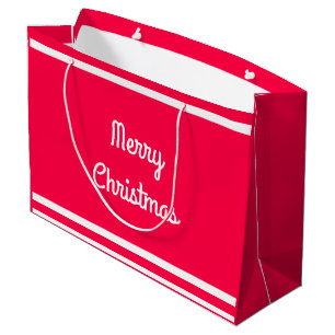 Nostalgisch Red White Template Frohen Weihnachtste Große Geschenktüte