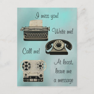 Nostalgisch Schreib mir, nenne mich Postkarte