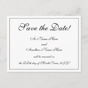 Nostalgisch, Traditionell "Save the Date!" Postkar Postkarte