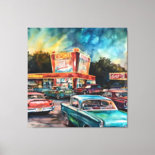 Nostalgische Ära Drive-in Leinwand Digitalkunst Dr