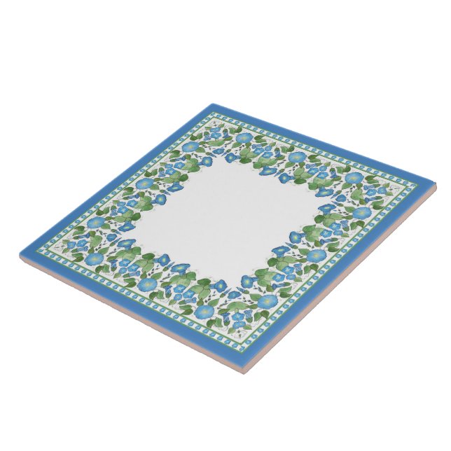 Nostalgische blaue Winden-Keramik-Fliese Fliese (Seite)