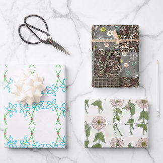 Nostalgische Blume Geschenkpapier Set
