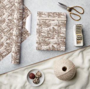 Nostalgische braune Stecher-Landschaft Geschenkpapier