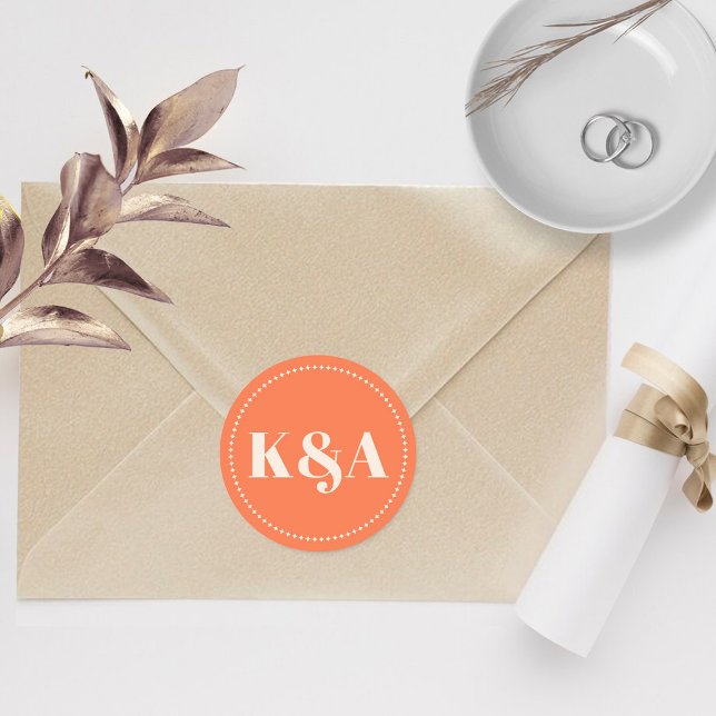 Nostalgische Charm Retro Wedding Runder Aufkleber (Von Creator hochgeladen)