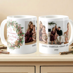 Nostalgische Familie mit vier Personen, erstes Wei Kaffeetasse