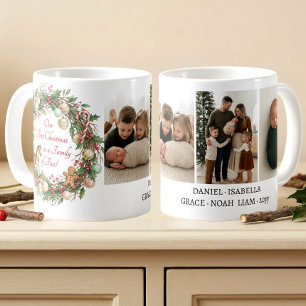 Nostalgische Familie von Fünf Erstes Weihnachtsfot Kaffeetasse