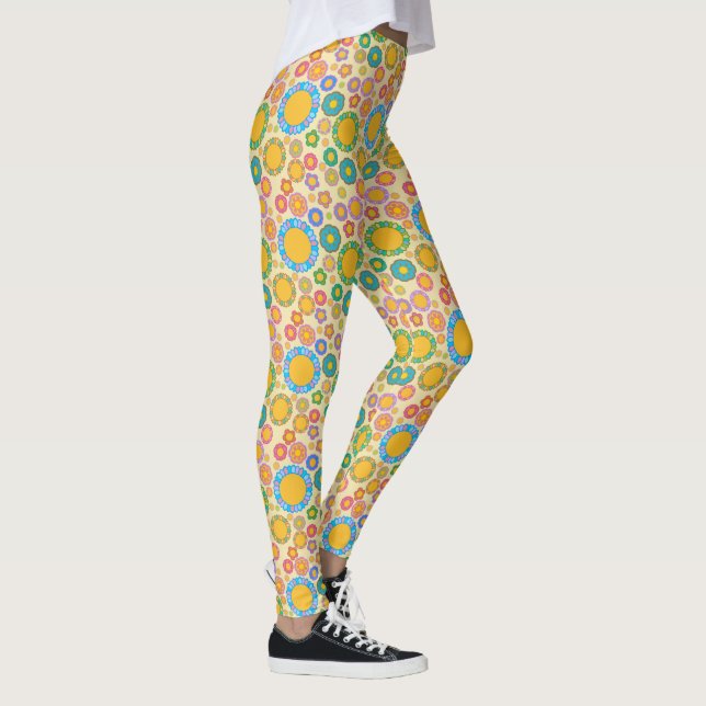 Nostalgische Flora Creme Leggings (Rechts)