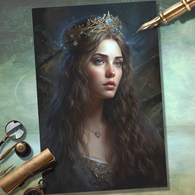 Nostalgische Frau mit Tiara 1 Dekoupage Paper Seidenpapier (Von Creator hochgeladen)