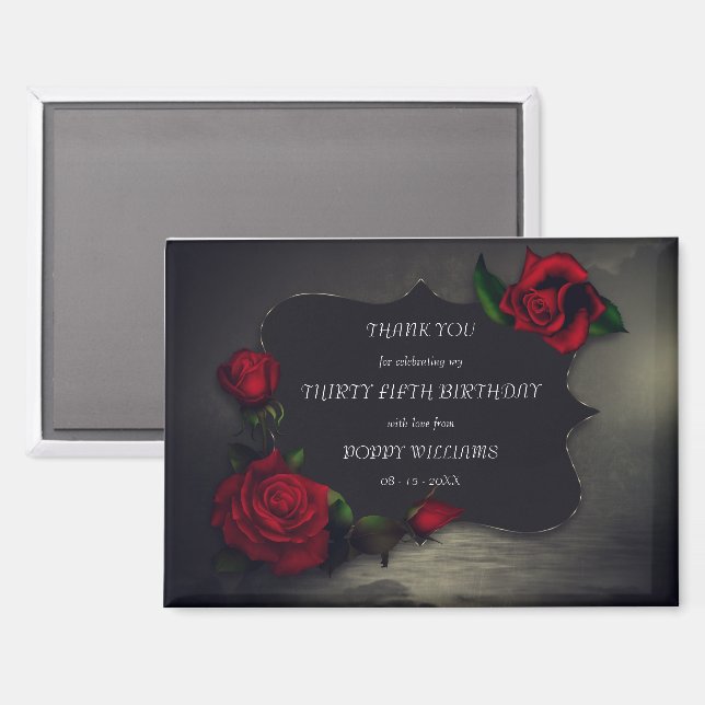 Nostalgische gotische Liebe zum Geburtstag Magnet (Vorderseite/Rückseite)