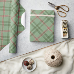 Nostalgische Grüne Weihnachten Geschenkpapier